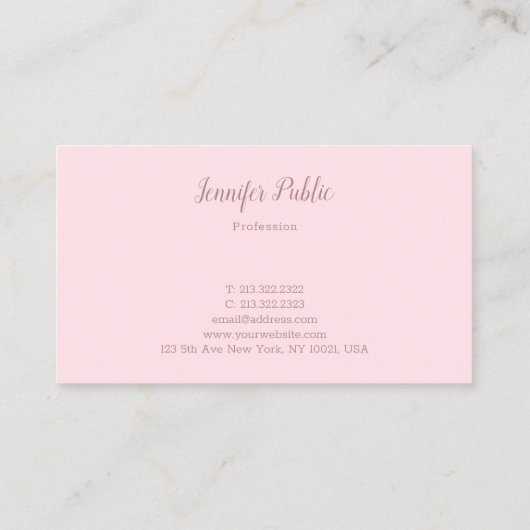 ミニマエレガントモダンリストテンプレートプロフェッショナル 名刺 (裏面)