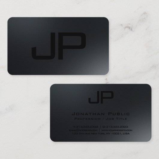 ミニマエレガントモダンリストテンプレートモノグラム 名刺 (正面/裏面)