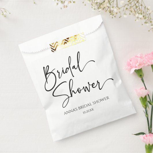 ミニマエレガントモダンリストブライダルシャワー フェイバーバッグ (封をした状態)