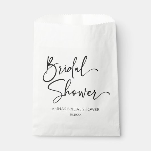 ミニマエレガントモダンリストブライダルシャワー フェイバーバッグ (正面)