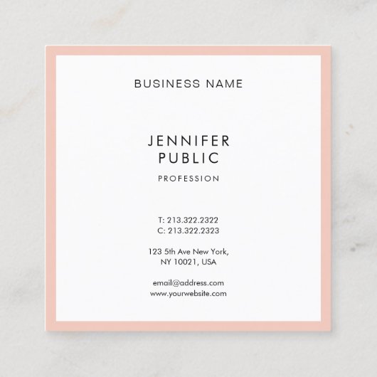 ミニマエレガントモダンリストプロフェッショナルファッショナブル スクエア名刺 (裏面)