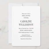 ミニマエレガントモダンリストホワイトシックブライダルシャワー 招待状 (正面)