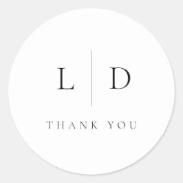 ミニマエレガントモダンリストモノグラム結婚式の引き出物 ラウンドシール
