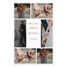 ミニマエレガントモダンリスト写真ウェディングプログラム