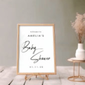 ミニマエレガントモダンリスト歓迎ベビーシャワー ポスター