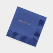 ミニマエレガントモダンリスト海軍ゴールドフォイルナプキン 箔ナプキン (左)