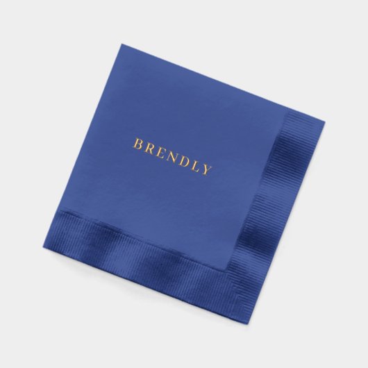 ミニマエレガントモダンリスト海軍ゴールドフォイルナプキン 箔ナプキン (左)