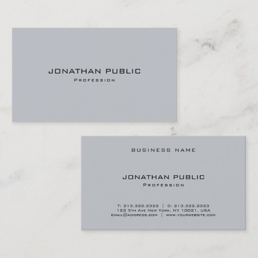 ミニマエレガントモダンリスト灰色テンプレートトレンディー 名刺 (正面/裏面)