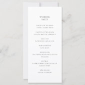 ミニマエレガントモダンリスト結婚式 プログラム (裏面)