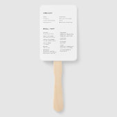 ミニマエレガントモダンリスト結婚式 プログラム ハンドファン (裏面)