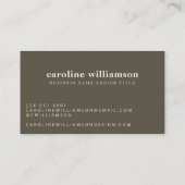 ミニマエレガントモダンリスト自然オリーブシンプル 名刺 (裏面)