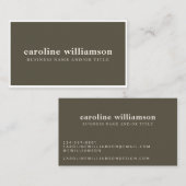 ミニマエレガントモダンリスト自然オリーブシンプル 名刺 (正面/裏面)