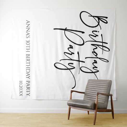 ミニマエレガントモダンリスト誕生日パーティー タペストリー (インサイチュ(横))