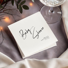 ミニマエレガントモダンリスト赤ちゃんシャワー スタンダードカクテルナプキン