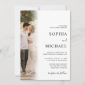 ミニマエレガントモダンリスト2写真結婚の 招待状 (正面)