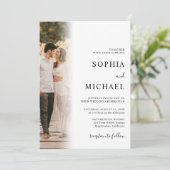 ミニマエレガントモダンリスト2写真結婚の 招待状 (スタンド正面)