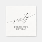 ミニマエレガントモダンリスト60誕生日 スタンダードカクテルナプキン (正面)