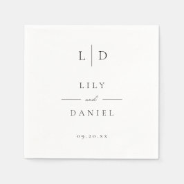 ミニマエレガントモダンリスト・モノグラム結婚ズ スタンダードカクテルナプキン