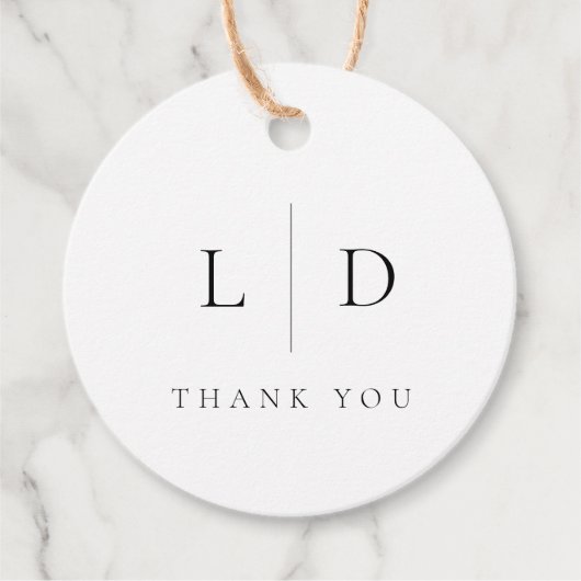 ミニマエレガントモダンリスト・モノグラム結婚ズ フェイバータグ (正面)