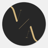 ミニマエレガントモダンリスト・モノグラム結婚ズ ラウンドシール (正面)