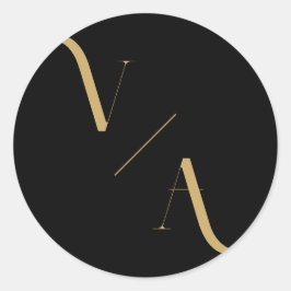 ミニマエレガントモダンリスト・モノグラム結婚ズ ラウンドシール