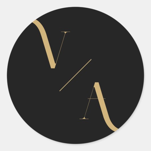 ミニマエレガントモダンリスト・モノグラム結婚ズ ラウンドシール (正面)