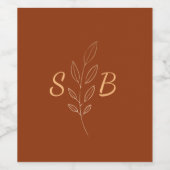 ミニマエレガントモダンリスト・モノグラム結婚ズ ワインラベル (シングルラベル)