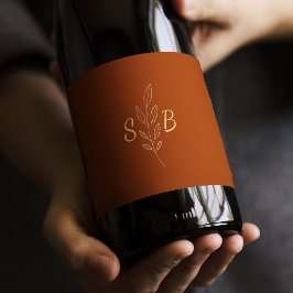 ミニマエレガントモダンリスト・モノグラム結婚ズ ワインラベル