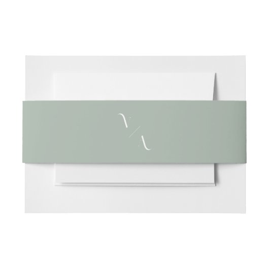 ミニマエレガントモダンリスト・モノグラム結婚ズ 招待状ベリーバンド (正面例)