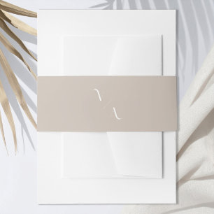 ミニマエレガントモダンリスト・モノグラム結婚ズ 招待状ベリーバンド