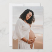 ミニマエレガントモダンリストHello Photo Baby Shower 招待状 (裏面)