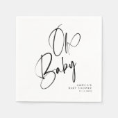 ミニマエレガントモダンリストOhベビー スタンダードカクテルナプキン (正面)