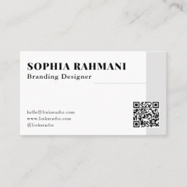ミニマエレガントモダンリストQrコード白黒 名刺
