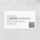 ミニマエレガントモダンリストQrコード白黒 名刺 (裏面)