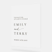 ミニマエレガントモダン結婚リスト歓迎フロスト アクリルサイン (傾斜)