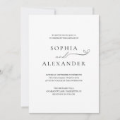 ミニマエレガントモダン結婚リスト 招待状 (正面)