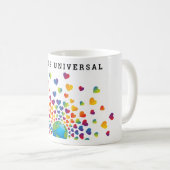 ミニマエレガントライカラフルンレインボーハートデザインC コーヒーマグカップ (正面右)