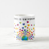 ミニマエレガントライカラフルンレインボーハートデザインC コーヒーマグカップ (中央)