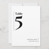 ミニマエレガントリクラシック結婚のテーブル番号 サンキューカード (正面)