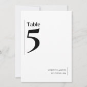 ミニマエレガントリクラシック結婚のテーブル番号 サンキューカード (裏面)