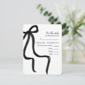 ミニマエレガントリシンプルの結婚ブラックボウ 出欠カード (スタンド正面)