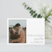 ミニマエレガントリシンプルアルなフォト結婚ズ 招待状 (スタンド正面)