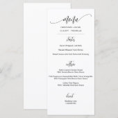 ミニマエレガントリシンプル・スクリプ結婚トのイベント メニュー (正面/裏面)