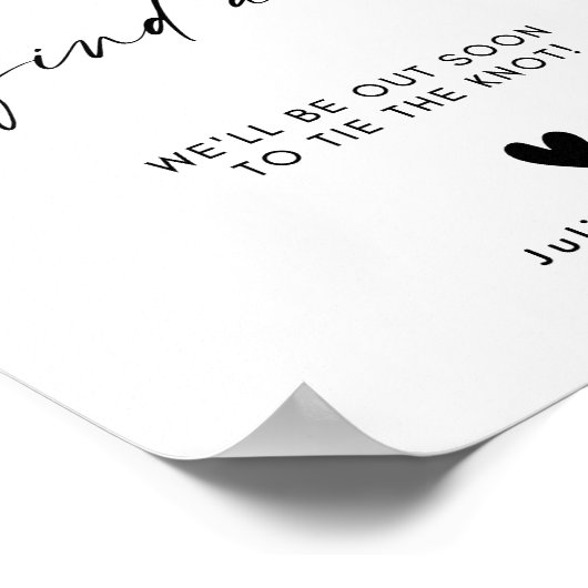 ミニマエレガントリストがドリンクの結婚看板テンプレートを手に入れ ポスター (角)