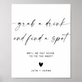 ミニマエレガントリストがドリンクの結婚看板テンプレートを手に入れ ポスター (正面)