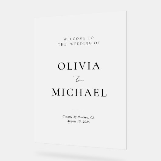 ミニマエレガントリストが署名を結婚歓迎 アクリルサイン (傾斜)