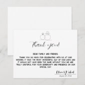 ミニマエレガントリストとシンプルS結婚 Thanks You ポストカード (正面/裏面)