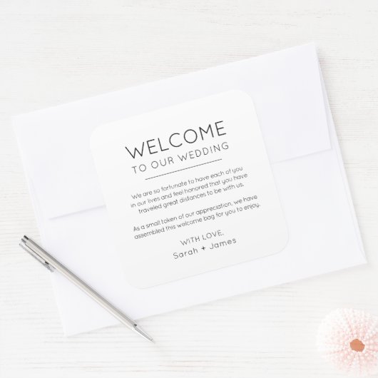 ミニマエレガントリストによる我々の結婚バッグ スクエアシール (封筒)