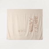 ミニマエレガントリストのアーモンドカラー結婚の背景 タペストリー (正面(横))