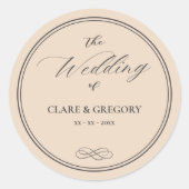 ミニマエレガントリストのアーモンドグレイ結婚ズ ラウンドシール (正面)